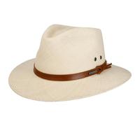 Stetson Chapeau Panama Classic Brisa Traveller Femme/Homme - Made in Ecuador D'Ete en Paille de Soleil avec Bandeau Cuir Printemps-ete Printemps Ete - M (56-57 cm) Nature
