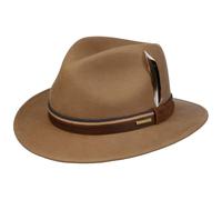 Stetson Chapeau en Laine Cooperton Traveller Homme - de Feutre avec Bandeau Cuir Automne-Hiver Automne Hiver - XXL (62-63 cm) Beige