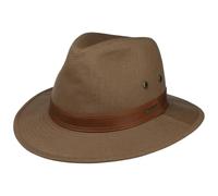 Stetson Chapeau Outdoor Cotton Traveller Homme - D'Ete de Peche Soleil avec Bandeau en Cuir Printemps-ete Ete - S (54-55 cm) Marron