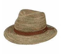 Stetson Chapeau en Zostère Crochet Traveller Femme/Homme - de Plage d'été Paille avec Bandeau Cuir Été Printemps-été - XXL (62-63 cm) Nature