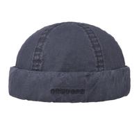 STETSON Bonnet Docker Delave Organic Cotton Homme - Made in The EU Couvre-Chef d'été Beanie en Coton Casquette Style avec Revers, Bonnets Printemps-été Été - L (58-59 cm) Bleu foncé