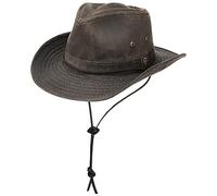 STETSON Chapeau Diaz Outdoor Femme/Homme - de Cowboy en Tissu Look Vintage avec jugulaire, Passepoil, à Franges Printemps-été Printemps Été Automne Hiver - S (54-55 cm) Marron