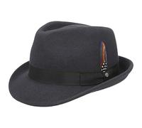 Stetson Chapeau Elkader Trilby Femme/Homme - pour Homme Fedora avec Ruban Gros Grain Printemps-ete Printemps Ete Automne Hiver - L (58-59 cm) Gris