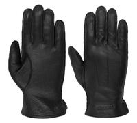 STETSON Gants en Cuir Classic Uni Goat Homme - avec doigts doublure automne-hiver - 9 1/2 HS noir