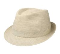 Stetson Chapeau Geneva Trilby en Lin Femme/Homme - Made in Italy Tissu d'été de Soleil avec Doublure Été Printemps-été - 57 cm Beige