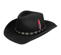 Stetson Hackberry Chapeau Western Cowboy Traveller en Feutre de Laine Asahi Guard Bande Cuir Hommes Ete Hiver