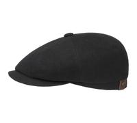 Stetson Casquette Hatteras Noir Femme/Homme - Type Gavroche Plate avec visière, Doublure Hiver Automne-Hiver - 58 cm Noir