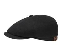 Stetson Casquette Hatteras Noir Femme/Homme - Type Gavroche Plate avec visière, Doublure Hiver Automne-Hiver - 58 cm Noir