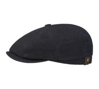 STETSON Casquette Hatteras Noir Femme/Homme - Type Gavroche Plate avec visière, Doublure Hiver Automne-Hiver - 57 cm Bleu