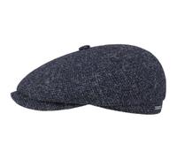Stetson Casquette Hatteras Shetland Wool – Gavroche laine, doublure, visière – 57 cm bleu foncé