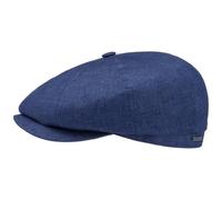 STETSON Casquette en Lin Hatteras Classic Femme/Homme - Made in The EU Type Gavroche avec visière, Doublure Hiver Automne Printemps Été Printemps-été - 59 cm Bleu-moucheté