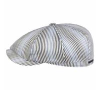 STETSON Casquette Hatteras Fresh Stripes Homme - Made in The EU Type Gavroche avec visière, Doublure Été Printemps-été - L (58-59 cm) Blanc-Bleu