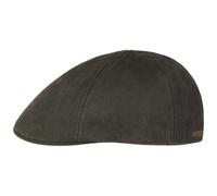 Stetson Herringbone Duck Flatcap Schirmmütze Schiebermütze Herren - mit Schirm, Futter Herbst-Winter - L (58-59 cm) braun-oliv