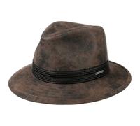 STETSON Chapeau en Cuir Jacky Pigskin Homme - pour avec Doublure Automne Été Printemps Hiver Printemps-été - M (56-57 cm) Marron