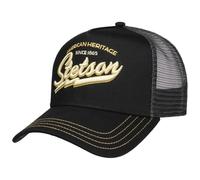 Stetson Last Drop Trucker Casquette Hommes - Casquette de Base en Maille Casquette de Baseball Snapback avec visière pour Printemps/Été, Noir, taille unique