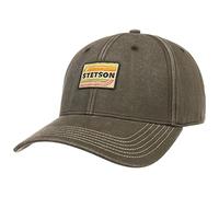 STETSON Casquette Lenloy Cotton Homme - en Coton de Baseball Curved Brim Cap Boucle métal, avec visière, Doublure Hiver Automne Été Printemps Printemps-été - Taille Unique Marron-Gris