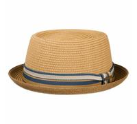 Stetson – Chapeau Pork Pie Licano paille Toyo – Protection UV40, doublure – XL (60-61 cm) Marron