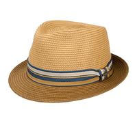 STETSON Chapeau en Paille Licano Toyo Trilby Femme/Homme - de Plage Soleil avec Ruban Gros Grain Été Printemps-été - XXL (62-63 cm) Marron