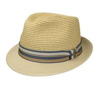 STETSON Chapeau en Paille Licano Toyo Trilby Femme/Homme - de Plage Soleil avec Ruban Gros Grain Été Printemps-été - M (56-57 cm) Beige