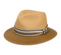 Stetson Chapeau Trilby Licano Toyo en paille – Ruban gros grain – Femme/Homme L (58-59 cm) Marron