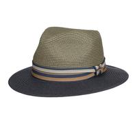 STETSON Chapeau en Paille Licano Toyo Trilby Femme/Homme - de Plage Soleil avec Ruban Gros Grain Été Printemps-été - XL (60-61 cm) Bleu foncé