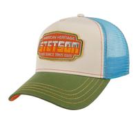 Stetson Casquette Trucker Lightning Homme - de Baseball Mesh Snapback, avec visière, Doublure, Doublure Printemps-été Printemps Été Automne Hiver - Taille Unique Vert-Bleu