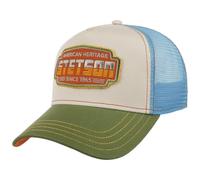 Stetson Casquette Trucker Lightning Homme - de Baseball Mesh Snapback, avec visière, Doublure, Doublure Printemps-été Printemps Été Automne Hiver - Taille Unique Vert-Bleu