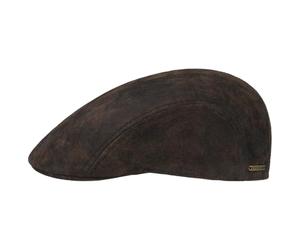 Stetson Madison Flat Cap Casquette Cuir Vintage 100% Cuir Veritable Interieur Coton Made in EU Hommes Ete Hiver