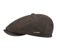 STETSON Casquette McCook Vintage Femme/Homme - Plate Gavroche avec visière, Doublure Hiver Automne Printemps Été Printemps-été - L (58-59 cm) Marron foncé