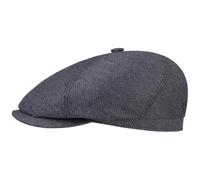 STETSON Casquette en Soie Milner Femme/Homme - Made in The EU Gavroche d'été avec visière, Doublure Printemps-été - 59 cm Gris-Noir