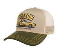 Stetson Casquette Trucker Muscle Car Heritage Homme - de Baseball Mesh Snapback, avec visière Printemps-été Printemps Été Automne Hiver - Taille Unique Beige-Vert