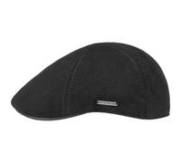 STETSON Casquette Plate Muskegon Gatsby Homme - Gavroche pour avec visière, Doublure Automne-Hiver - L (58-59 cm) Noir
