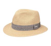 Stetson Chapeau en Paille Nark Toyo Femme/Homme - D'Ete de Plage Soleil avec Ruban Gros Grain Ete Printemps-ete - L (58-59 cm) Beige-mouchete