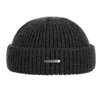 STETSON Bonnet Nashville Docker Femme/Homme - Made in Italy Bord Pliable en Tricot Laine avec Revers, Bonnets Hiver Automne-Hiver - Taille Unique Anthracite