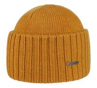 Stetson Northport Bonnet d'hiver en laine mérinos - Bonnet fabriqué en Italie - Bonnet marin pour homme/femme - Bonnet en laine mérinos automne/hiver, moutarde, 53-60