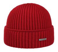 Stetson Bonnet Parkman Femme/Homme - Made in Italy Bonnets à Revers en Reps de Ski avec Hiver Automne-Hiver - Taille Unique Rouge
