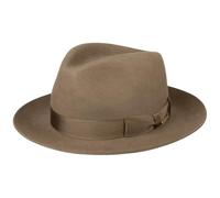 Stetson Chapeau Bogart Penn Femme/Homme - Made in The EU Feutre de Poil à Rabat avec Doublure, Ruban Gros Grain Printemps-été Printemps Été Automne Hiver - 60 cm Khaki