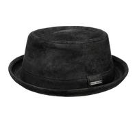 STETSON Chapeau Pennsylvania Pigskin Homme - Porkpie pour avec Doublure, Bandeau en Cuir Automne Printemps Hiver Été Printemps-été - S (54-55 cm) Noir