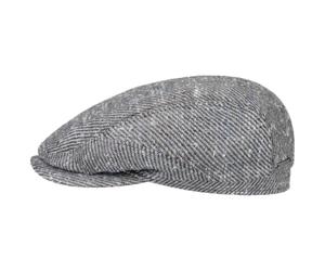 Stetson Plainfield Casquette Plate Style Driver Cap Tweed Multicolore a Rayures Fabrique en Allemagne Homme Printemps Ete