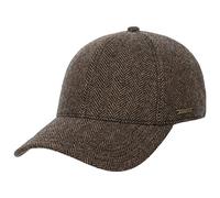Stetson Plano Casquette en Laine pour Homme, visière Dessous Cuir, Motif Chevrons, Doublure Coton, Automne/Hiver, Marron, S (54-55 cm)