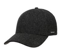 Stetson Plano Casquette en Laine pour Homme, visière Dessous Cuir, Motif Chevrons, Doublure Coton, Automne/Hiver, Anthracite, L (58-59 cm)