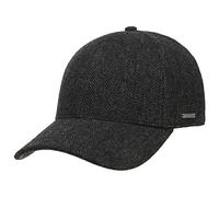 Stetson Plano Casquette en Laine pour Homme, visière Dessous Cuir, Motif Chevrons, Doublure Coton, Automne/Hiver, Anthracite, XXL (62-63 cm)