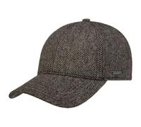 Stetson Plano Casquette en Laine pour Homme, visière Dessous Cuir, Motif Chevrons, Doublure Coton, Automne/Hiver, Marron foncé, XXL (62-63 cm)