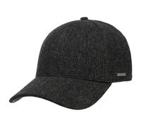 Stetson Plano Casquette en Laine pour Homme, visière Dessous Cuir, Motif Chevrons, Doublure Coton, Automne/Hiver, Anthracite, M (56-57 cm)