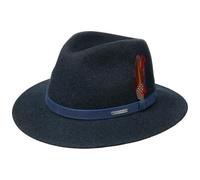 STETSON Chapeau Powell Traveller Femme/Homme - Made in The EU en Feutre de Laine pour Homme Outdoor avec Bandeau Cuir Hiver Automne Été Printemps Printemps-été - S (54-55 cm) Bleu