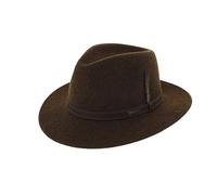 STETSON Chapeau Powell Traveller Femme/Homme - Made in The EU en Feutre de Laine pour Homme Outdoor avec Bandeau Cuir Hiver Automne Été Printemps Printemps-été - XL (60-61 cm) Anthracite