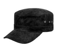 STETSON Casquette Raymore Pigskin Army Homme - d'été en Cuir Boucle métal, avec visière Été Printemps-été - Taille Unique Noir