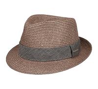 Stetson Reidton Trilby Chapeau Paille Toyo Chine Multicolore avec Bande en Tissu Homme Printemps Ete