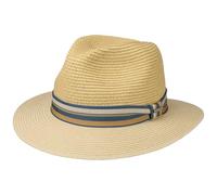 STETSON Chapeau en Paille Romaro Toyo Femme/Homme - Traveller d'été de Plage avec Ruban Gros Grain Été Printemps-été - L (58-59 cm) Beige
