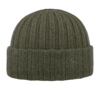 STETSON Bonnet Surth en Cachemire Femme/Homme - Tricot avec Revers Hiver Automne-Hiver - Taille Unique Olive